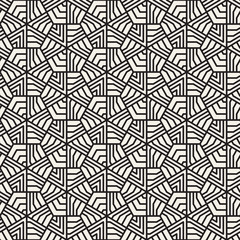 Abstract geometric pattern with stripes. Vector seamless background. Black and white lattice texture.