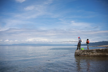 fishing in the sea