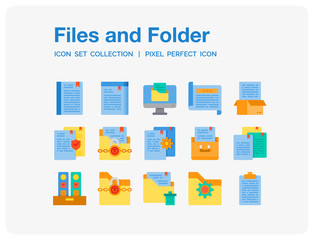 Fototapeta na wymiar Files and folder Icons Set. UI Pixel Perfect Well-crafted Vector Thin Line Icons. The illustrations are a vector.