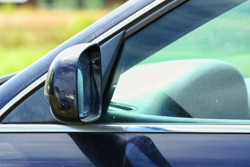 side rear-view mirror on a modern car