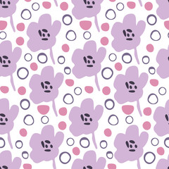 seamless repeat pattern with abstract flowers