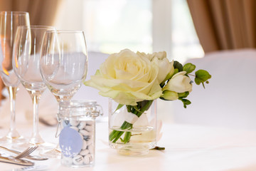 Rose details table de mariage