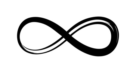 Hand drawn Infinity symbols set in grunge style 