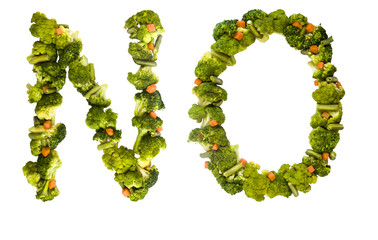 No. Healthy lifestyle and nutrition. English alphabet. Text from the products. Broccoli, asparagus, carrots. Designer font. Vegetable Font.