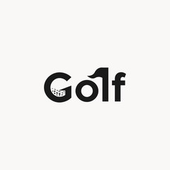 golf typography logo design unique