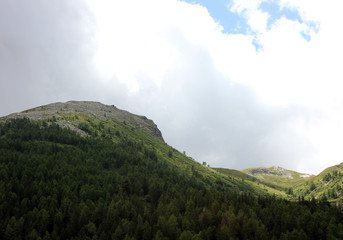 landscape with mountains and clouds