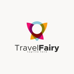 Fototapeta na wymiar travel fairy logo design unique