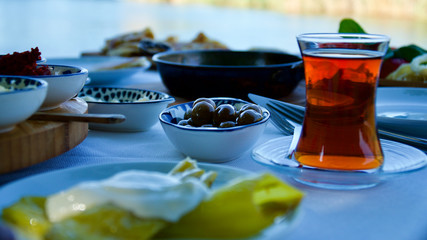 Indispensable of Turkish breakfast, hot black tea