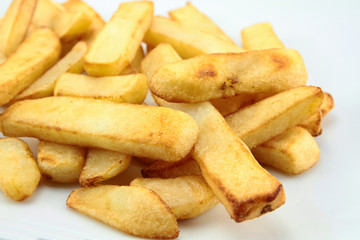 french fries on a white background