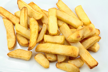 french fries on a white background