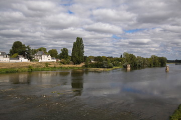 Fototapeta na wymiar River Loire in Amboise in France,Europe
