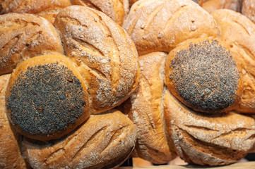 Different types of handmade bread. Different forms of bread