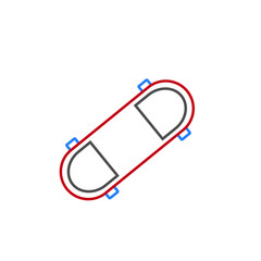 vector simple icon, skateboard shape