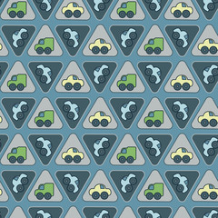 Vector car and truck seamless pattern. Perfect for fabric, scrapbooking, wallpaper projects.