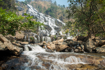 Fototapeta na wymiar Mae Ya Waterfall. Waterfall in Doi Inthanon National Park, Chom Thong, Chiang Mai.