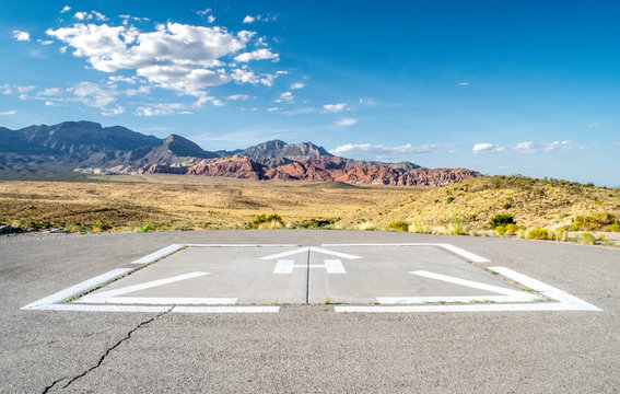 Rural Helicopter Landing Site in Red Rock Canyon National Conservation Area - Las Vegas, Nevada