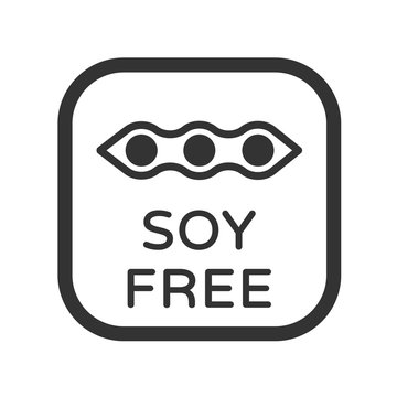 Soy free vector icon. Product free allergen ingredient symbol. No soy vector icon. Food intolerance stock vector illustration for printing on food packaging