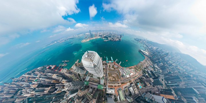 Panoramic aerial view of Hong Kong City © YiuCheung