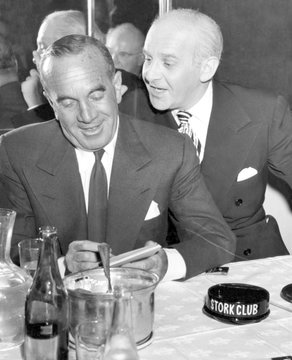 Al Jolson, and Walter Winchell, at the Stork Club, New York, circa 1944