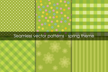 set of seamless patterns - spring theme.