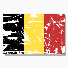 Belgian flag with scratches, vector flag of Belgium.