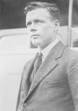 Charles Lindbergh, after he achieved international fame for his New York and Paris flight in 1927