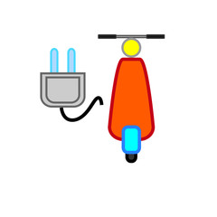 vector simple icon with electric motorcycle shape
