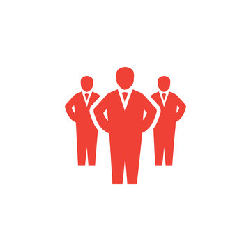 Businessman Red Icon On White Background. Red Flat Style Vector Illustration.