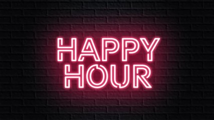 red neon video animation happy hour