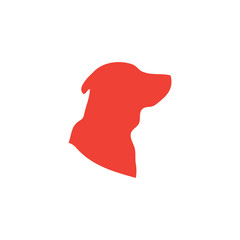 Dog Red Icon On White Background. Red Flat Style Vector Illustration