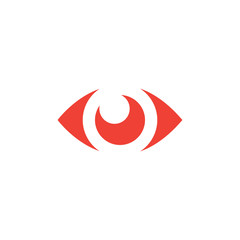 Obraz premium Eye Red Icon On White Background. Red Flat Style Vector Illustration.