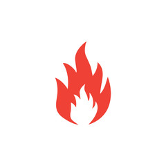 Fire Red Icon On White Background. Red Flat Style Vector Illustration.