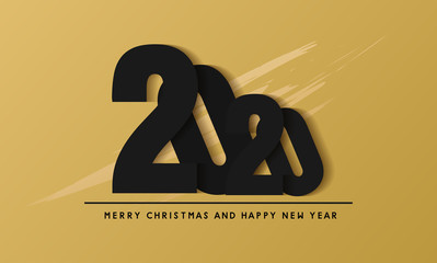 merry christmas and happy new year 2020 vector design