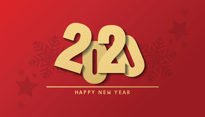 merry christmas and happy new year 2020 vector design