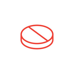 Naklejka premium Medicine Line Red Icon On White Background. Red Flat Style Vector Illustration.