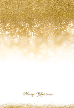 Christmas Background with Golden Glitter Scattered for a festive seasonal greeting