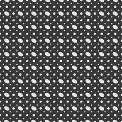 White circles and dots on a black background. Abstract seamless circles background.