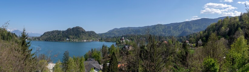 Fototapeta na wymiar Lake Bled Panorama