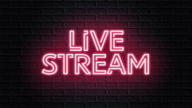 red neon video animation live stream