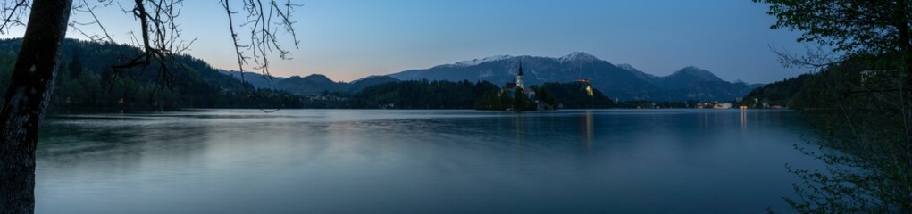 Panorama Lake Bled Evening
