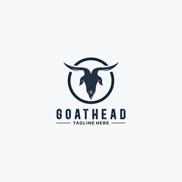 Goat head logo design vector