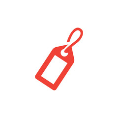 Tag Red Icon On White Background. Red Flat Style Vector Illustration.