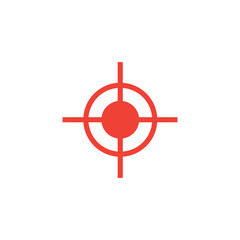 Obraz premium Target Red Icon On White Background. Red Flat Style Vector Illustration.