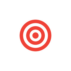 Target Red Icon On White Background. Red Flat Style Vector Illustration.