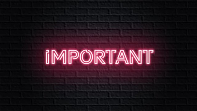 red neon video animation important