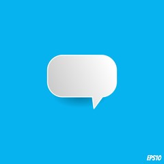Bevel thought bubble on blue background.vector ilustration