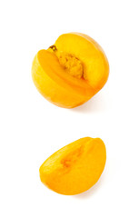 yellow peach isolated on white