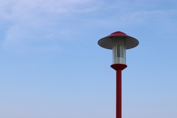 Red lanterns on the blue sky background