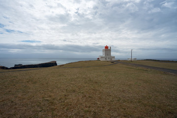 Fototapeta na wymiar Dyrholaey lighthouse on the southcoast of iceland.