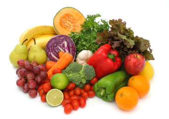 Group of health fruit and vegetables